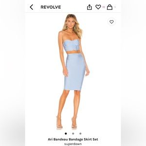 REVOLVE Sky Blue Bandeau Skirt Set